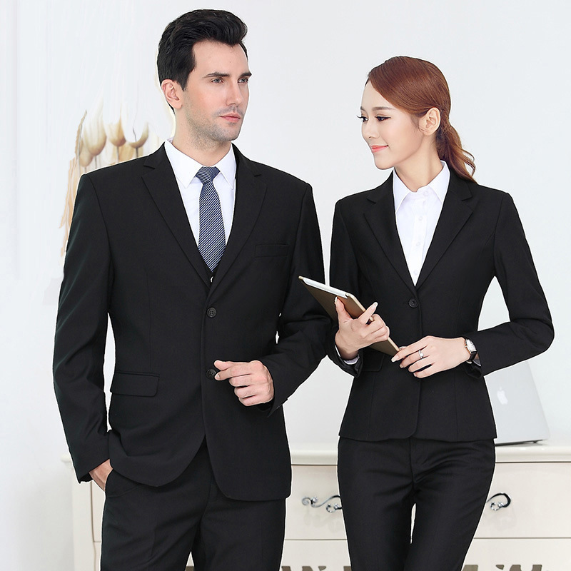 秋冬新款男女同款西装套装 酒店工作服韩版商务正装时尚西服套裤|ru