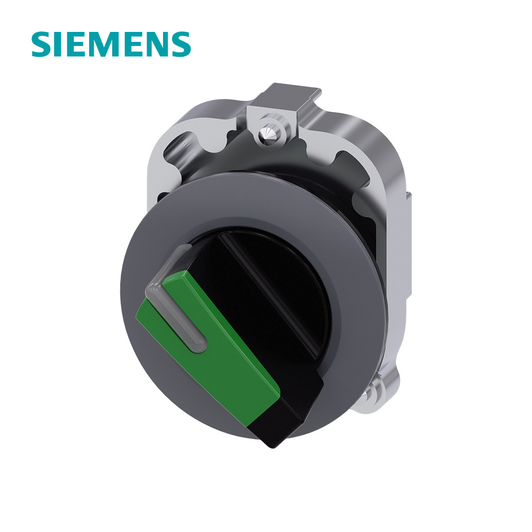 3SU1系列φ30圆形金属亚光选择按钮头绿色