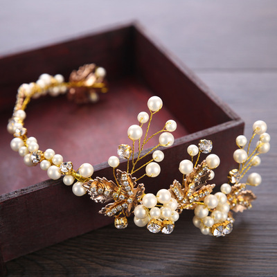 Hairpin hair clip hair accessories for women headdress Baroque gold leaf hair girdle