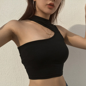 Women’s new sexy cropped shoulder tank top