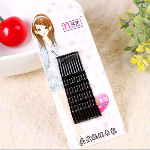 New Korean style wavy solid color simple one-word hairpin women's bridal updo hair accessories wire hairpin