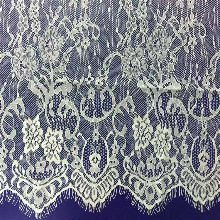 150cm锦纶无弹睫毛蕾丝面料 定位蕾丝布料 服装女装面料