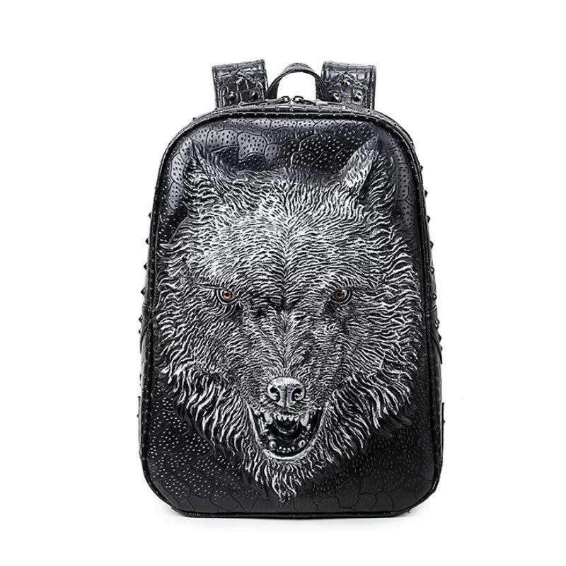 Polyurethane backpack, shoulder bag, three dimensional laptop, (Cross-border trading), punk style