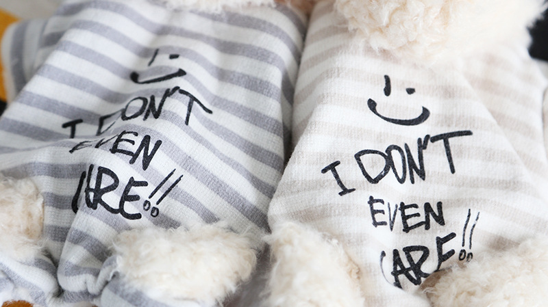 全条纹印花带帽四脚衣