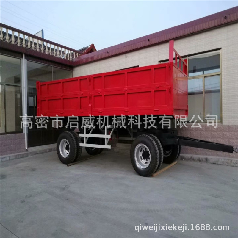 30吨农用挂车  高密货源供应后翻自卸平板拖车厂家供应