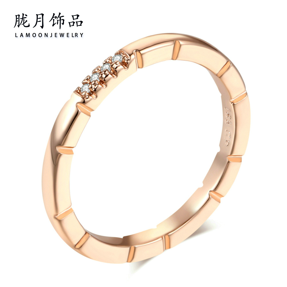 Cross-border explosions jewelry simple fashion zircon wedding ring rose gold jewelry wholesale