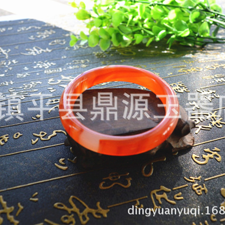 Red Agate Bracelet Wholesale, Brazilian Agate Jade Bracelet for Women, Imitation Jade Bracelet with Red Flower Glass Gift, Street Vendor Goods