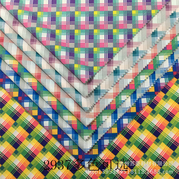 厂供直销平纹绒新品格子布棉拖鞋材箱包手套及坐垫等工艺休闲布料