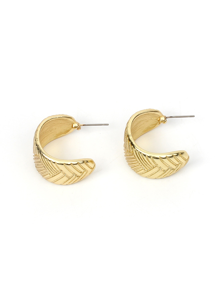 18g Weight No Inlaid Inlay Material Earrings, Ear Studs Classification Travel Occasion Copper Material Geometric Pattern Women'S Gender Gold, Silver Color  New Korean All-match Retro Earrings 1