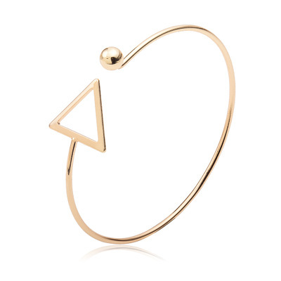 Bangle Explosion Models Geometric Hollow Triangle Bracelet Copper Gold-plated Silver Black Female Bracelet display picture 17
