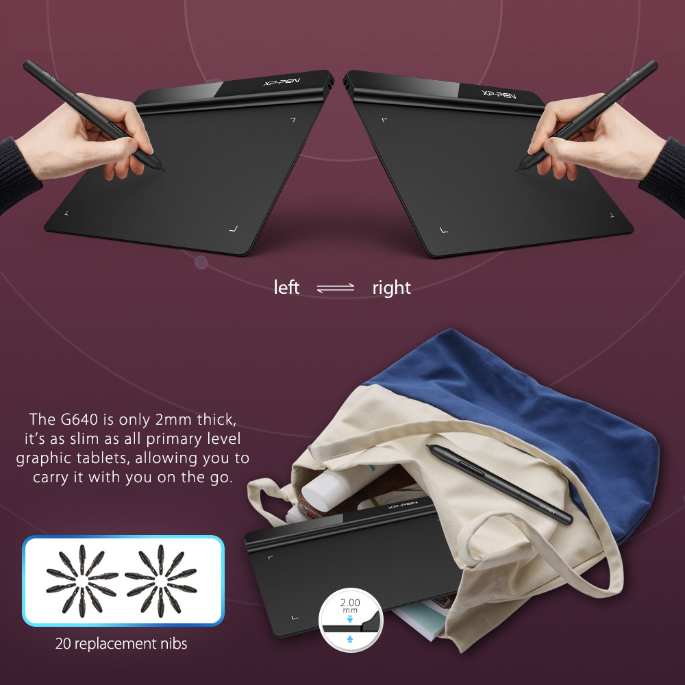 XPPen G640 Drawing Tablet Grafiktablett Batteriefreier Stift Distance Learning eBay