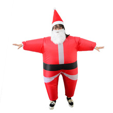 聖誕節兒童聖誕老人充氣服小孩演出聖誕服飾白胡子老人活動服裝