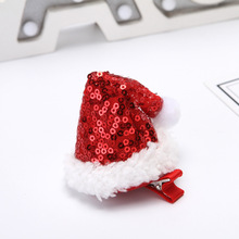 聖誕小帽子發夾紅色喜慶生日宴會裝扮頭飾韓國風鴨嘴發飾聖誕禮物