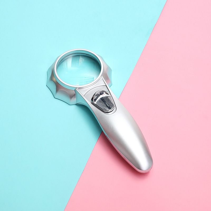 led照明手持式阅读放大镜伞形50mm玻璃放大镜TH600554批发