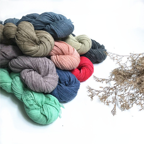 New autumn and winter scarf women's solid color cotton and linen scarf naturally wrinkled men's scarf shawl muslim scarf turban