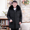 Middle and old age Down Jackets man Mid length version thickening middle age men's wear Fur collar Large Dad installed Winter clothes father coat