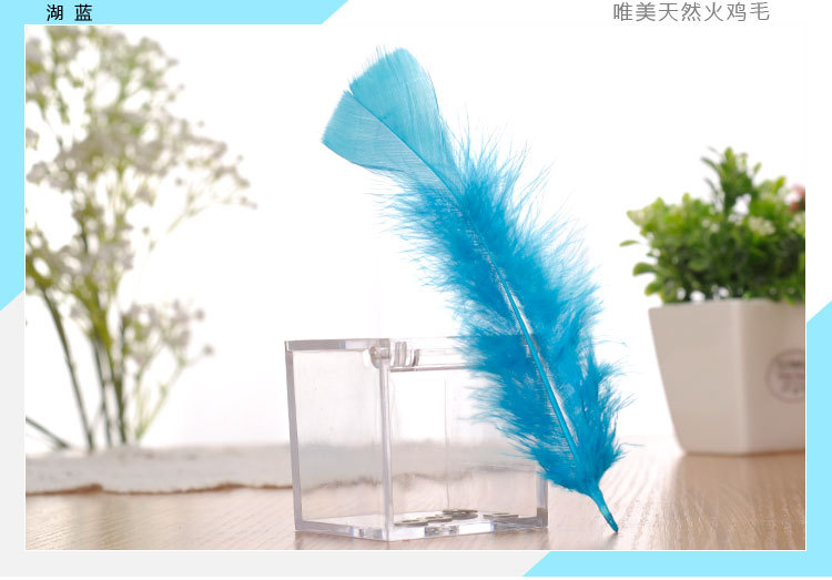 Factory direct supply of colorful Turkey feathers, pointed-tail down and feathers, handcrafted DIY Christmas ball decorations wholesale detail image 8