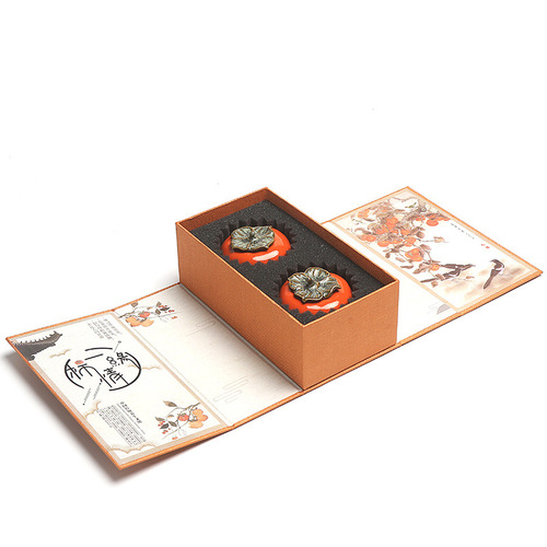 Gift box creative ceramic persimmon tea jar sealed jar small engraved persimmon Ruyi Pu'er tea warehouse home wholesale