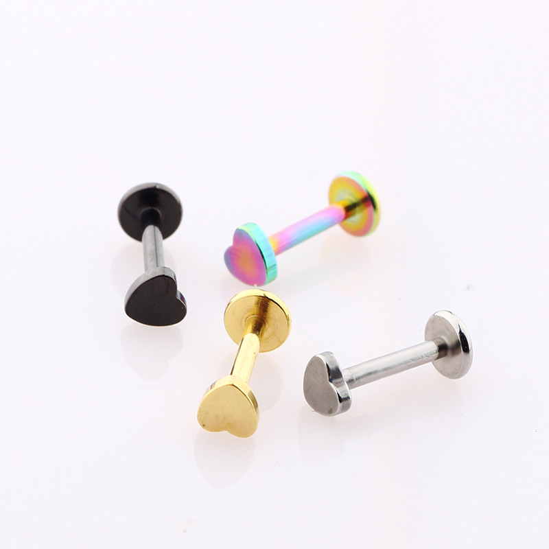 16G labret stud size and finish detail