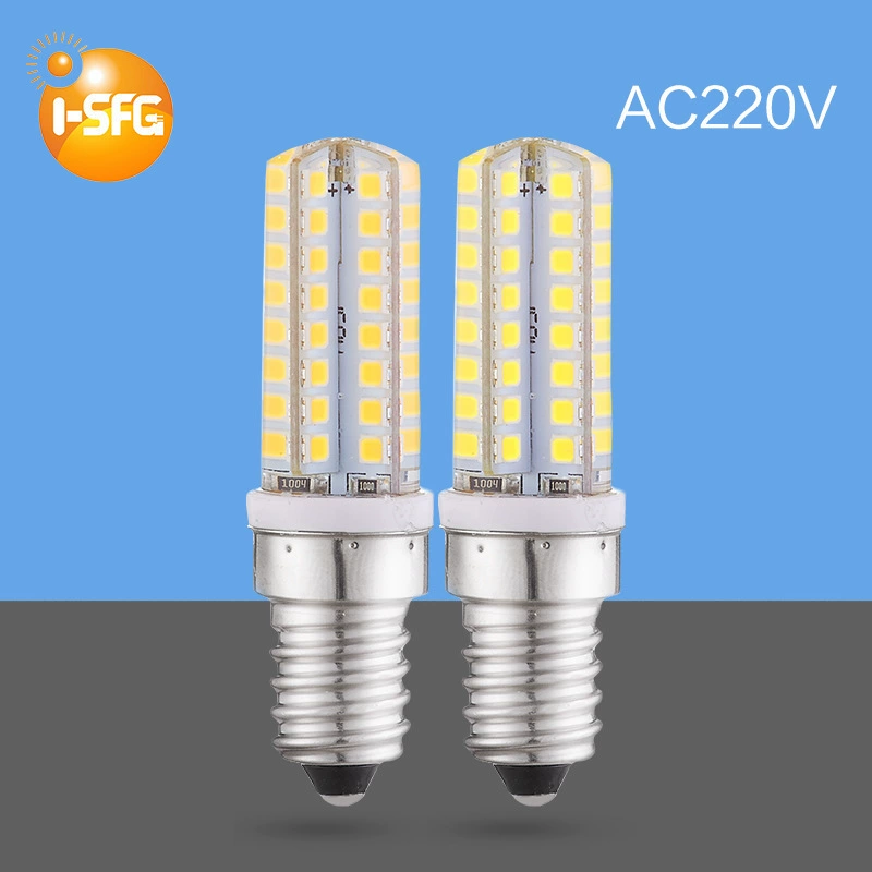 E14 спиральная Светодиодная лампа оптом Кукуруза энергосберегающая лампа 4WE14 лампа из бисера оптом 64LED Регулируемая кукурузная лампа