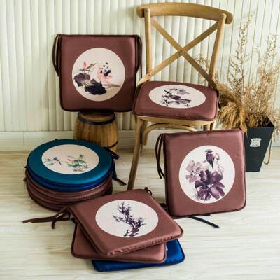 Customized Flax circular Seat cushion to work in an office student Dining chair Red wooden chair floor Tatami sponge gift cushion