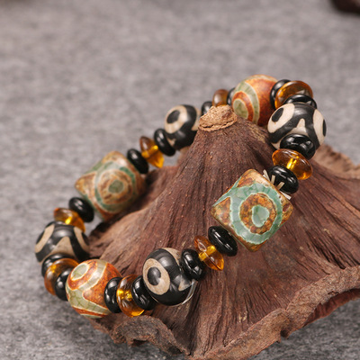 民族风雕刻佛珠手串 8颗精品手链天眼玛瑙圆珠子厂家直销|ms