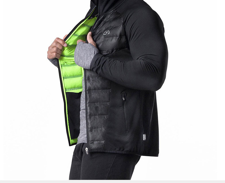 Vīriešu apģērbs Muscle Fitness Brothers ziemas sporta treniņtērps vīriešu īsa ikdienas kapuce kokvilnas jaka vienkrāsaina_voghion.com