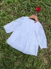 外贸原单女童衬衣 2018新款蝴蝶手工订花白色娃娃装衬衣