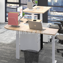 鹏程L型人体工学智能三脚L型转角电动升降办公学习电脑桌钢制框架