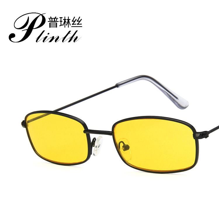 Cross-border TikTok glasses women's Korean-style fashionable 2018 new rectangular European and American sunglasses retro internet celebrity sunglasses ins