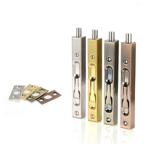 Stainless steel concealed latch Double door female door box-type concealed latch slotted extended golden bronze color
