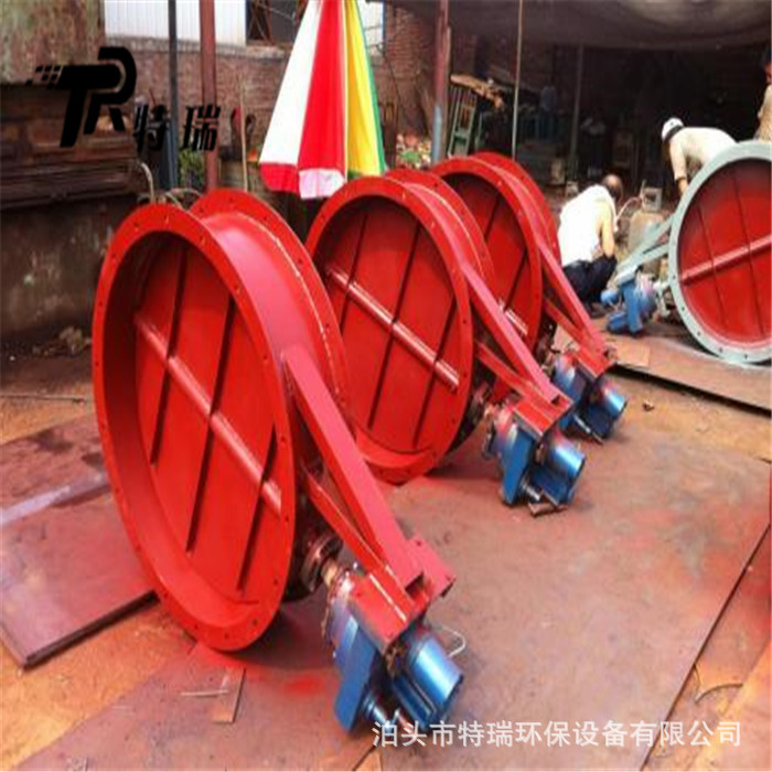 通风蝶阀 圆法兰风门手动dn400镀锌板调风阀 方形冷风阀配对法兰