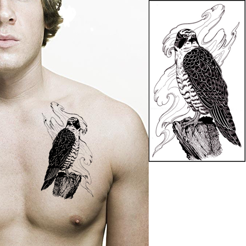 厂家批发大鹏展翅老鹰花臂纹身贴胸口刺青男女防水肩膀腿部纹身贴 阿里巴巴
