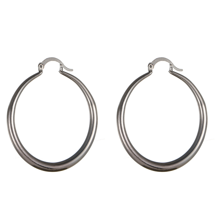 U-Shaped Large Glossy Hoop Earrings, European American Hot Selling, Wholesale Jewelry detail image 9