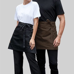 批發男女服務員半身圍裙滌棉廚師短款小圍裙北歐風半截圍腰