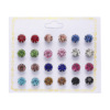 Earrings, set, small accessory, universal zirconium, wholesale, Korean style, 12 pair