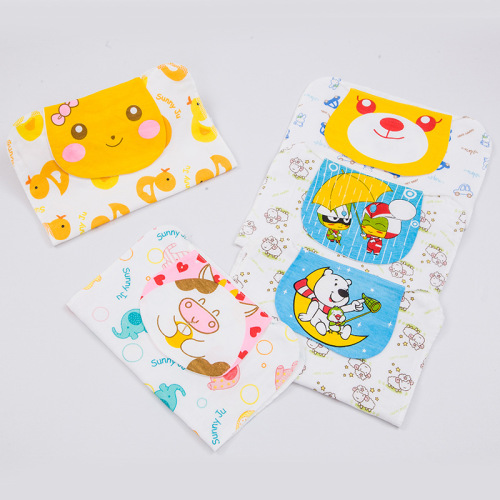 Love Poem Miao Baby Backing Towel 4-layer 100% Cotton Gauze Sweat Absorbent Towel  New Product Cartoon Print Baby Supplies