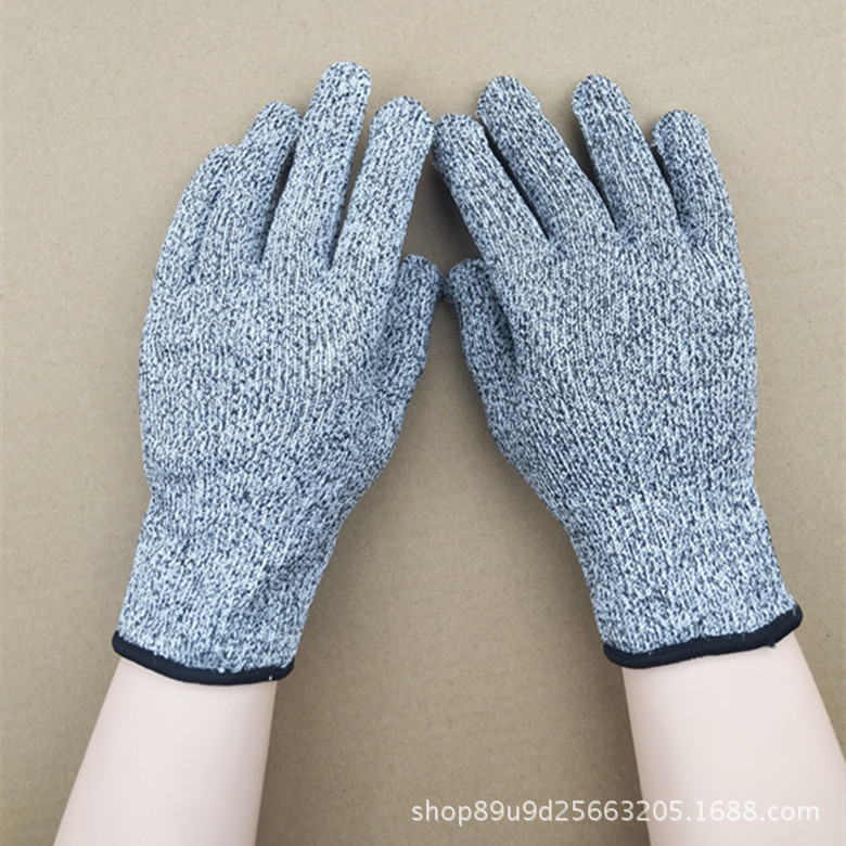 Color 5-nivel anti-corte de cuchillo hombres y mujeres adultos niños protectores HPPE rojo amarillo azul guantes