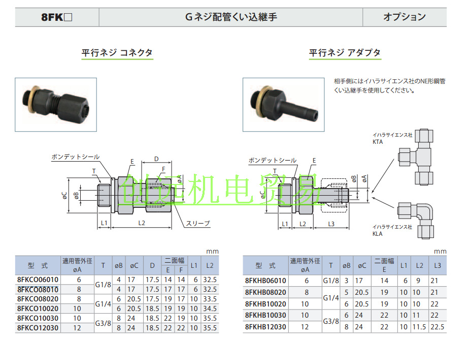 日本PASCAL帕斯卡夹紧器配件8FKP-C-010；8FKP-C-020；8FKP-C-030