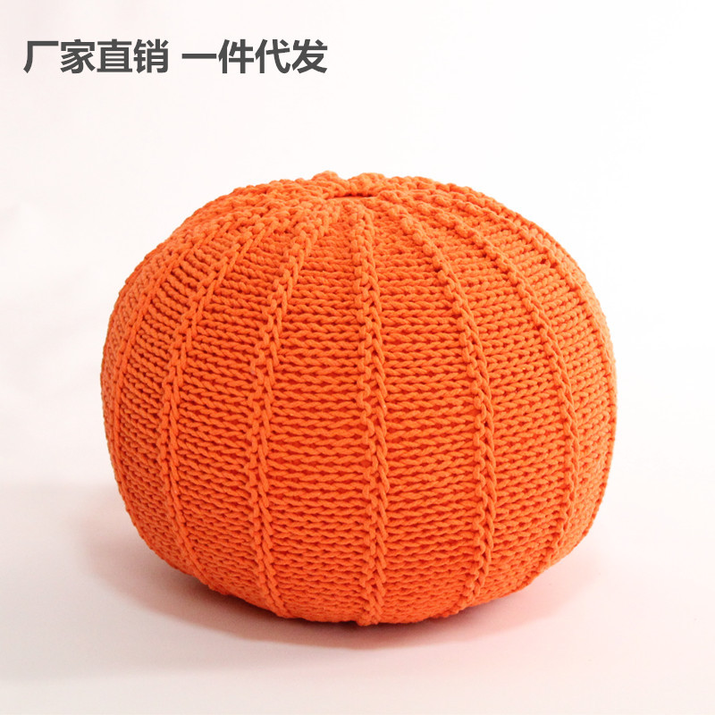 北欧懒人豆袋沙发INS手工编制蒲团创意针织榻榻米可拆洗个人沙发