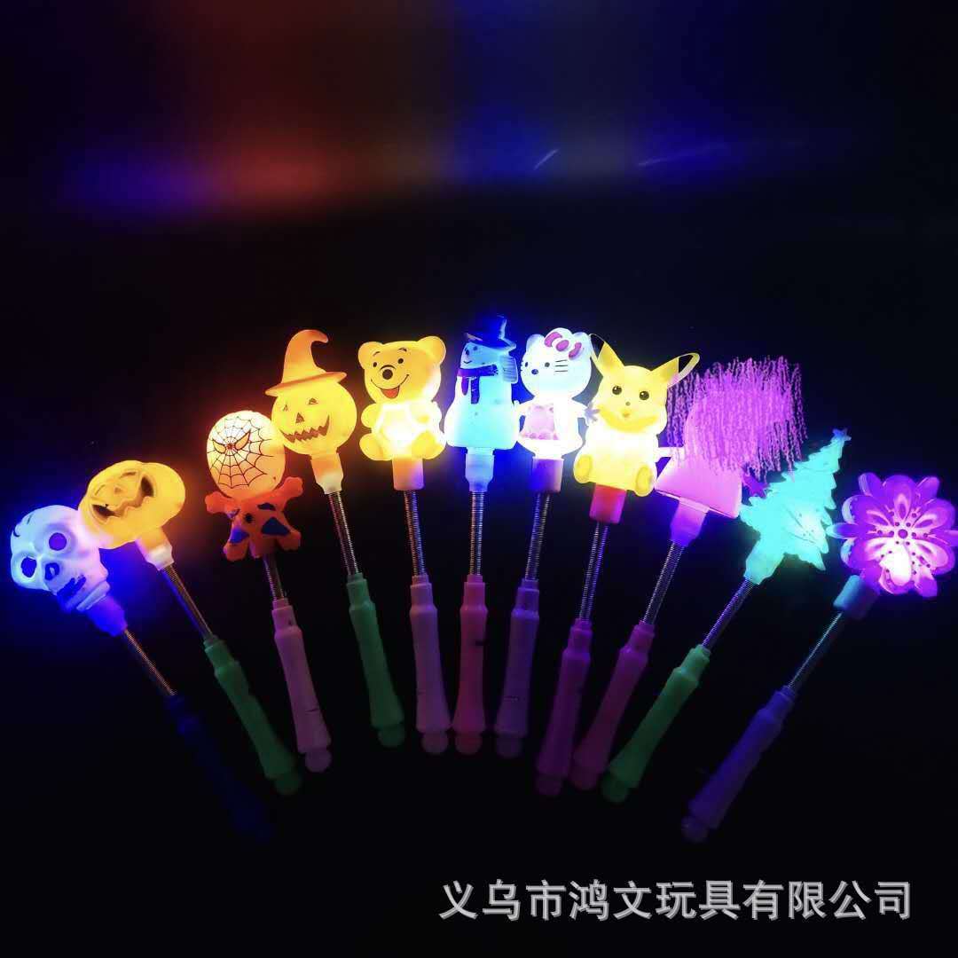 Cartoon Spring bars wholesale Glow Stick Flash stick led children luminescence Toys Night market stall Source of goods Best Sellers