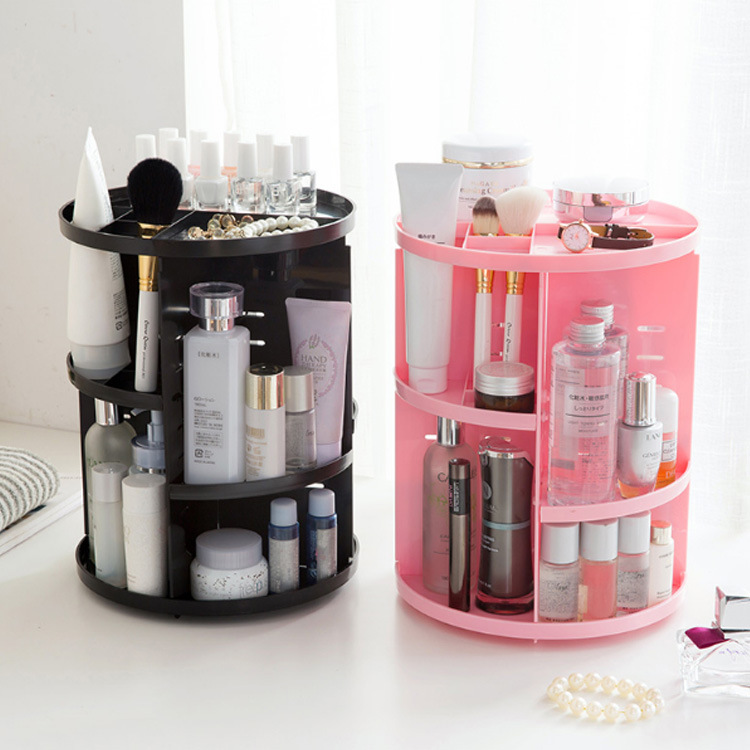rotate Cosmetics Shelf Dressers storage box desktop Skin care products Shelf Plastic Storage rack Carton