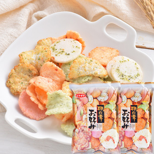 日本进口仙贝故里池田屋什锦海鲜渔汁虾片仙贝煎饼零食130g*12袋