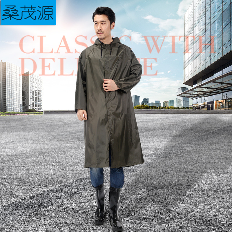 5 Sang Maoyuan Long Raincoat Oxford Green Coat Navy Blue Lengthened Raincoat Long Windbreaker Raincoat Factory