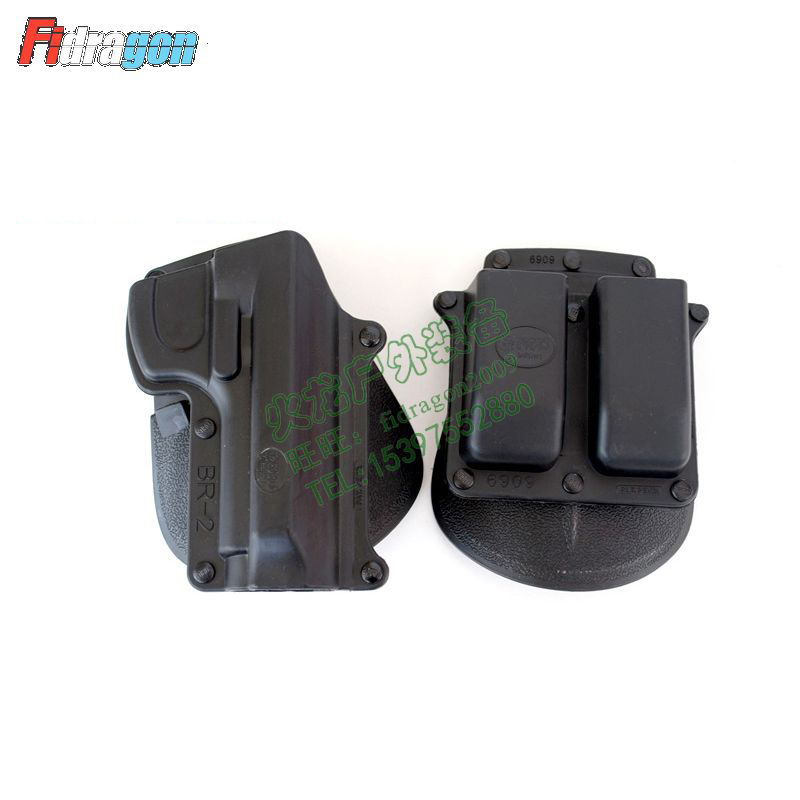 跨境爆款塑料枪套手枪套BR-2+6909快拔枪套战术枪套腰套厂家直销