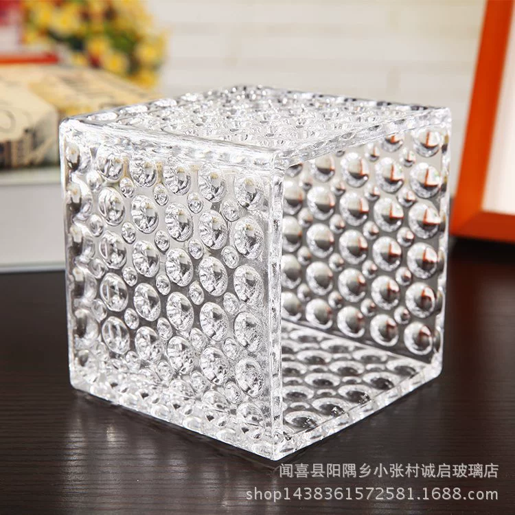 Прозрачная утолщенная квадратная стеклянная бусина точка квадратный цилиндр гидропонный мясистый Цветок Стеклянный квадратный цилиндр узор