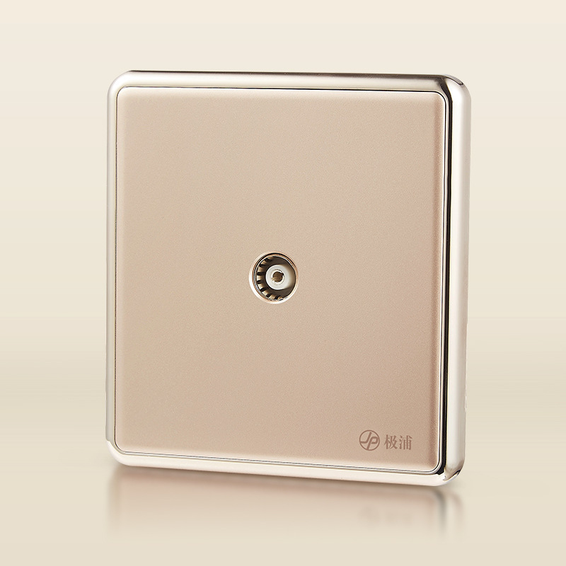 极浦86型暗装金典家用一位电视电源天线信号单闭路有线TV插座|ms