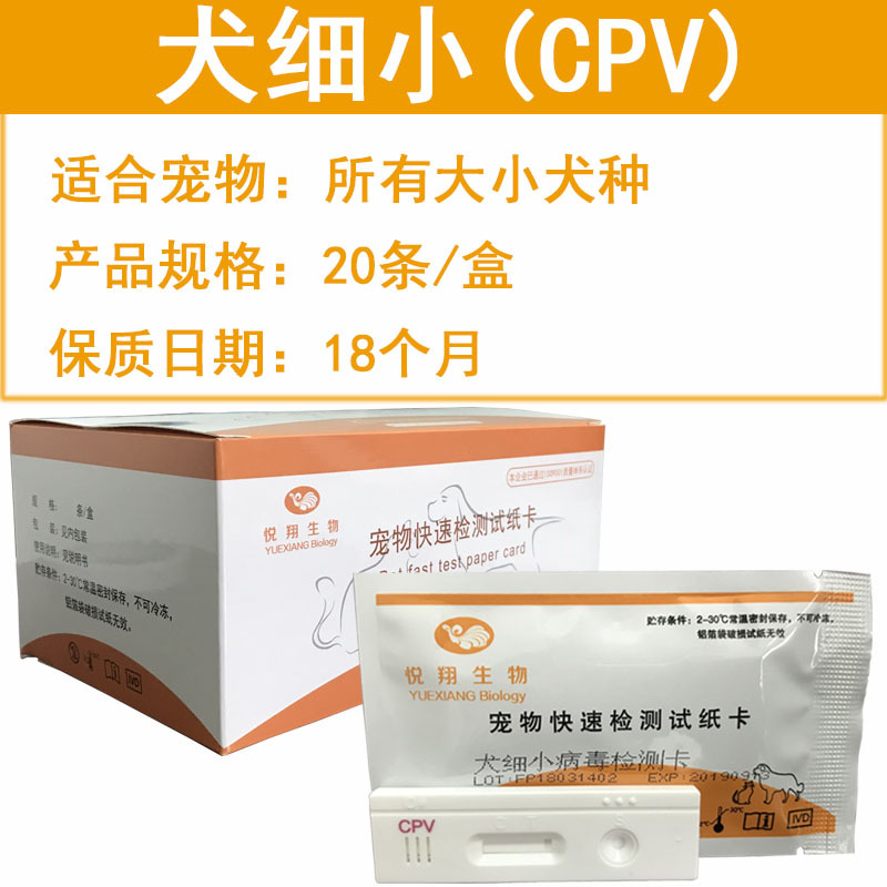 厂家直供悦翔宠物狗试纸犬瘟cdv细小病毒检测卡cpv猫瘟冠状弓形虫