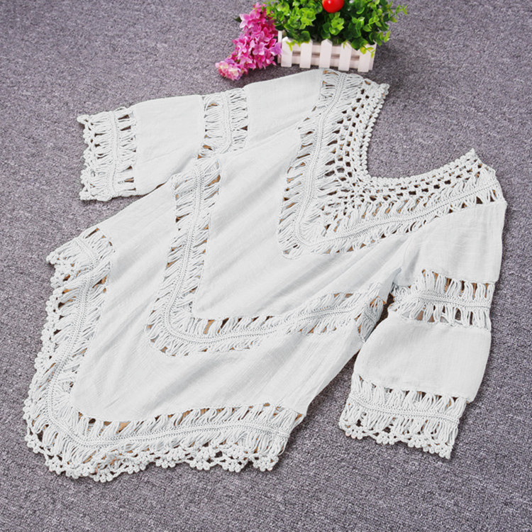 Bohemian Crochet Cover Up Sexy Bikini Set with Sheer Design Beachwear for Summer Wholesale Available