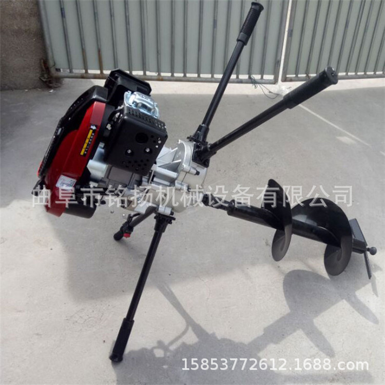 风冷单缸二冲程汽油机挖坑机高效小型电线杆植树挖坑机图片